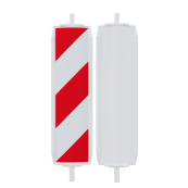 Plastic traffic panel type 40 | film RA1/A, hatched | on one side indicating left